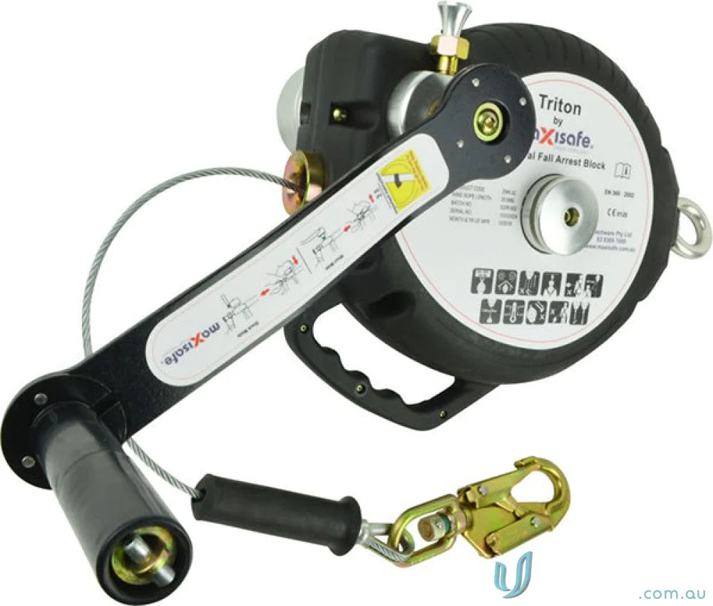 Maxisafe Type 3 Rescue Retrieval Inertia Reel fall arrest block with retrieval winch for workwear