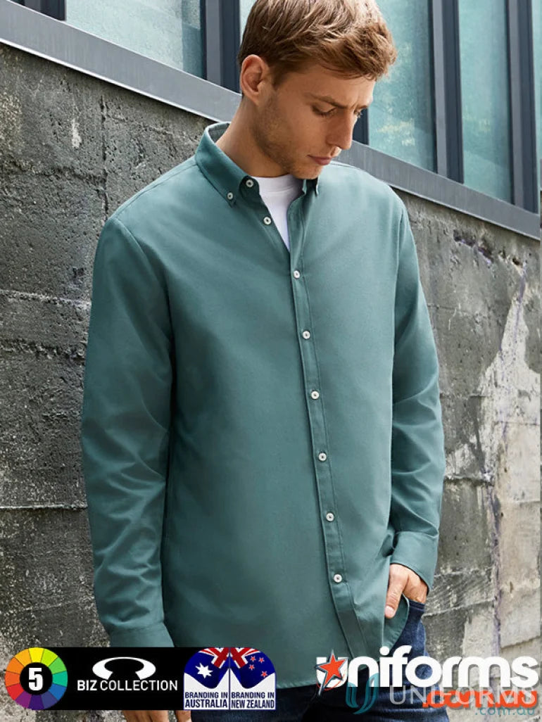 Men’s Memphis LS Shirt with modern button-down collar in pre-shrunk oxford weave