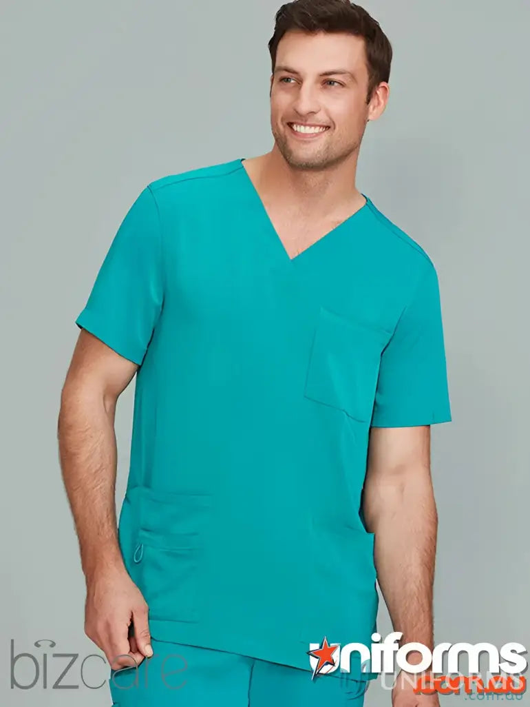 Teal Avery V-Neck Scrub Top for Men CST945MS Biz Care Men’s Medical Scrubs