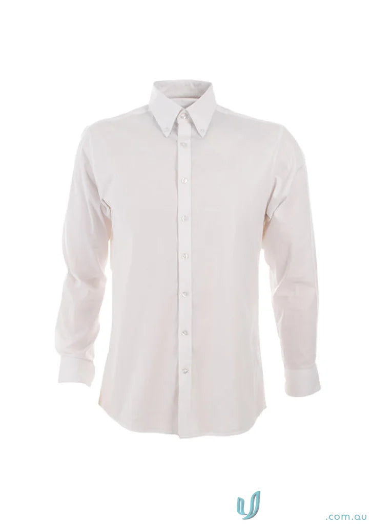 Mens Baxter LS Shirt in a stylish white cotton-rich blend long-sleeve design