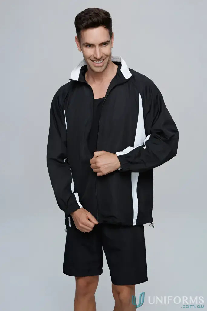 Men’s Eureka athletic jacket and shorts set, perfect for uniforms or workwear