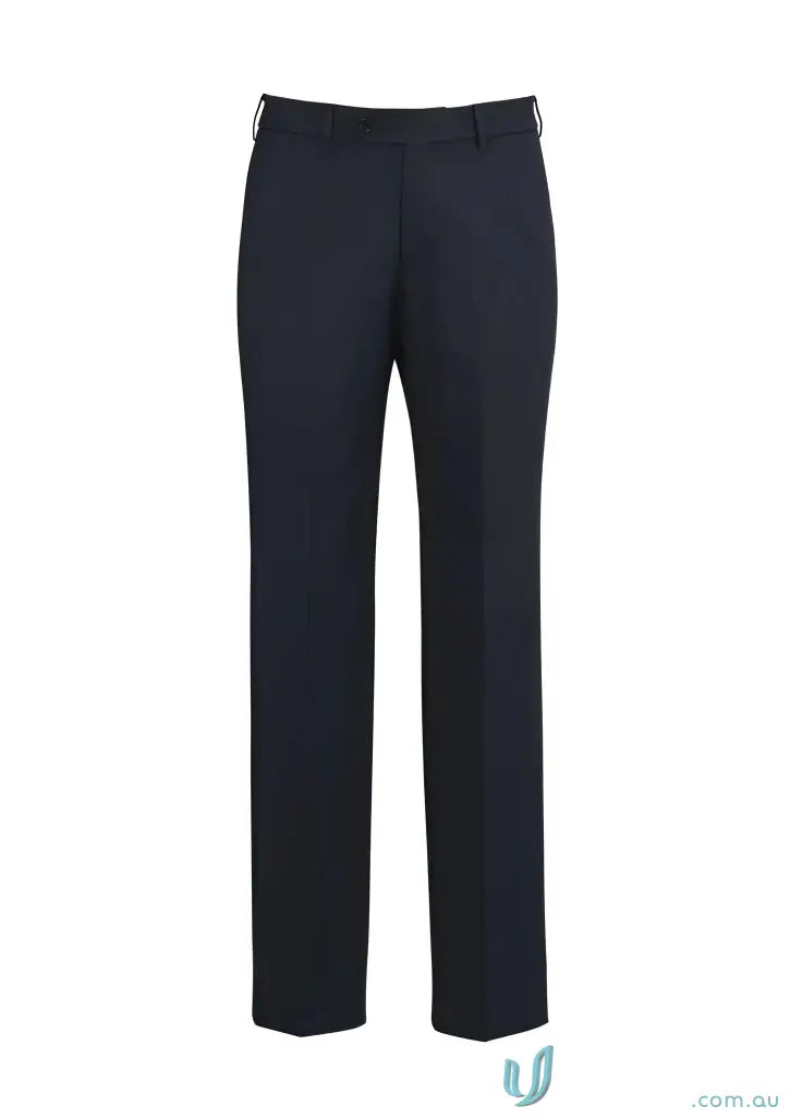 Mens Flat Front Pant in dark blue dress pants for a classic fit and perfect measurements