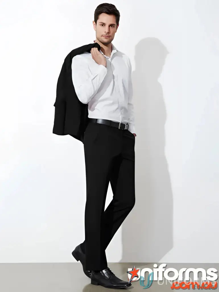 Mens Flat Front Pant with a sleek fit, perfect for uniforms and precise measurements
