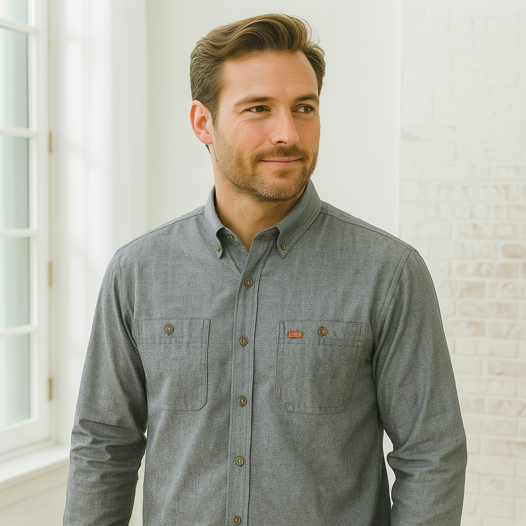 Mens Industrial Chambray LS Shirt - Black / A(S) - Shirt