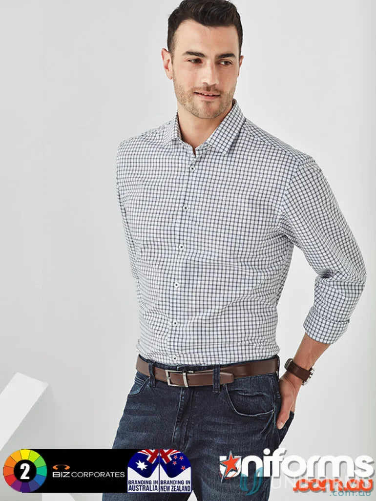 Man wearing nerdy checkered Noah Long Sleeve Shirt for all-day comfort rs070ml