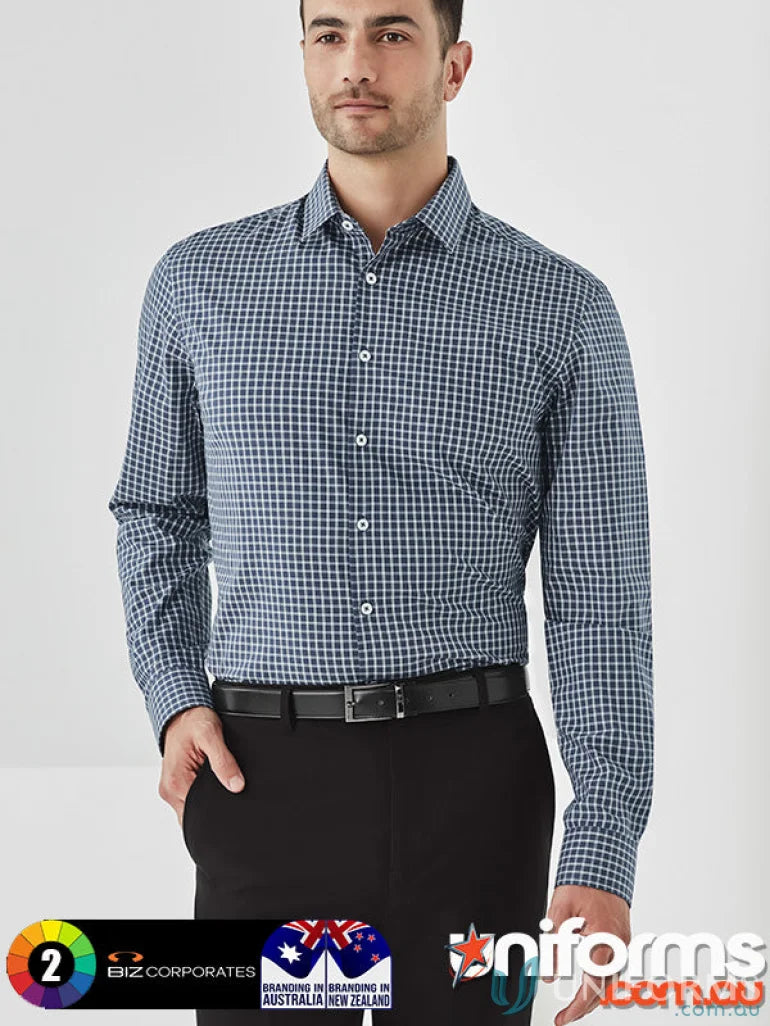 Man in checkered Noah LS Shirt with all-day comfort, RS070ML style perfect for you