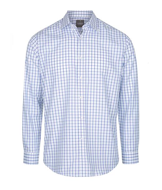 Men's Contemporary Fit Oxford Check Long Sleeve Shirt - Easy Iron, Cotton-Rich