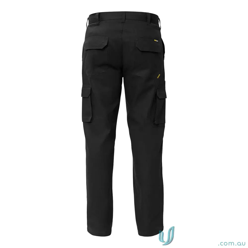 Black Mid-Weight Cargo Cotton Drill Trousers with multiple pockets and reinforced stress points