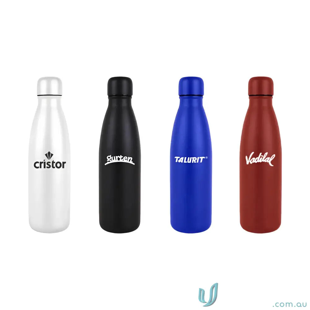 Four branded Midas 600ml aluminium water bottles used with uniforms and workwear