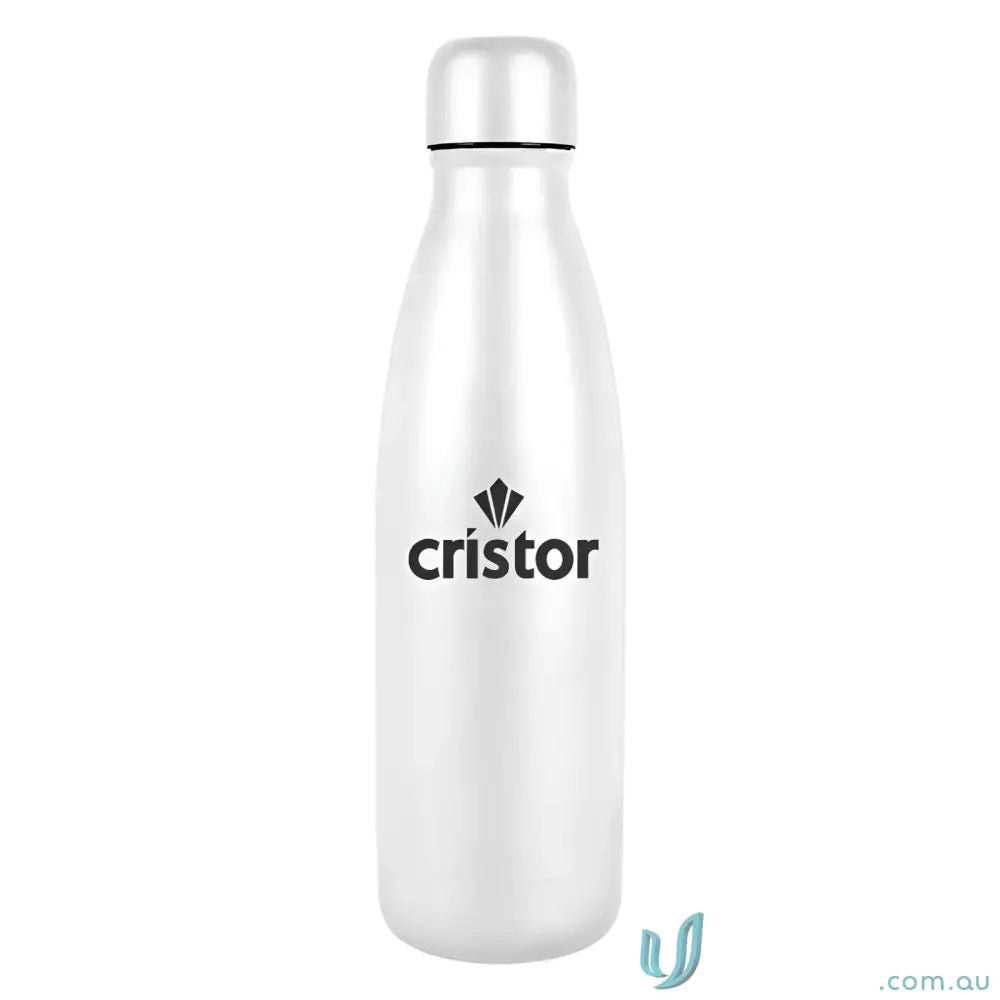 White metal Midas 600ml Aluminium Water Bottle perfect for uniforms and workwear