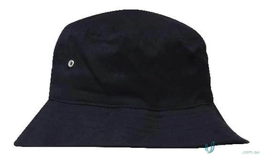 Black bucket hat from Mildura Central ELC with high inch imprint and wide stock range