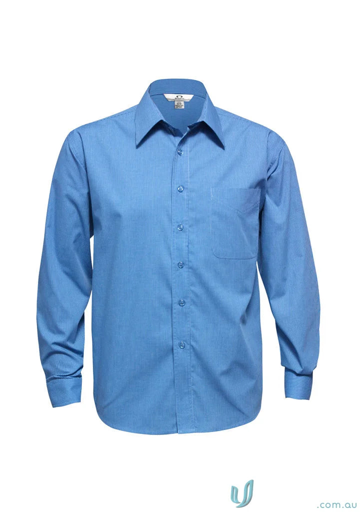 Blue men’s micro check long sleeve button-down shirt from Mirco Check LS Shirt