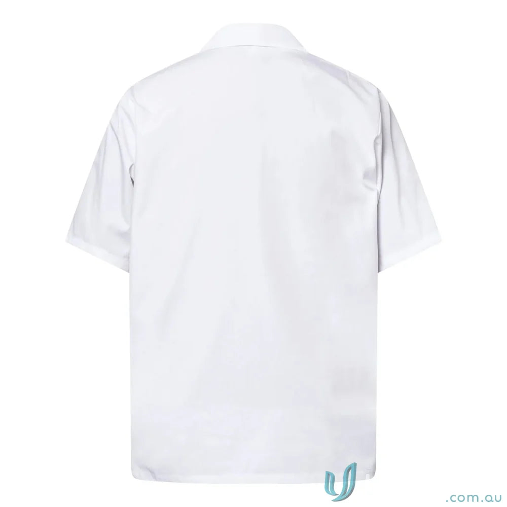 White short-sleeved shirt from Modesty Insert Jac for food industry gear and laundry solutions