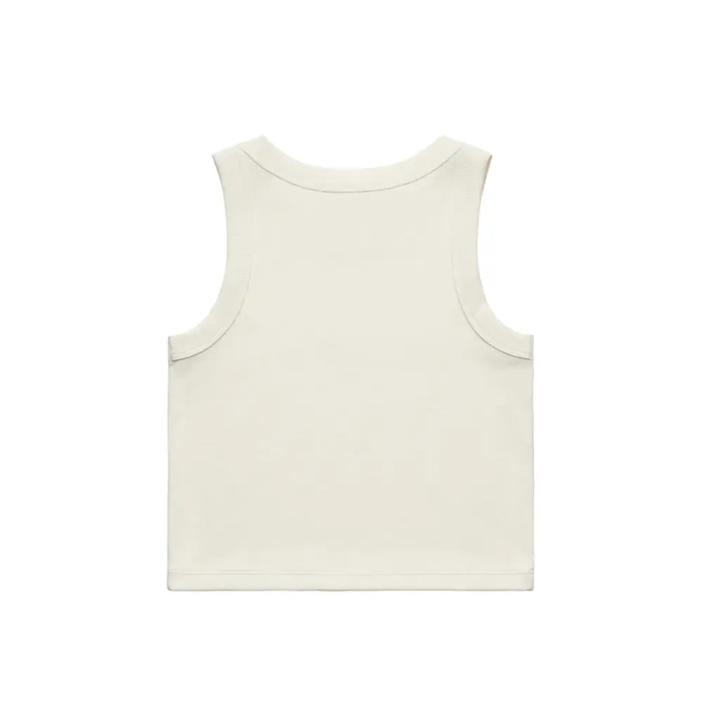 Cream-colored Moira Ladies Tank with ribbed details and back pocket