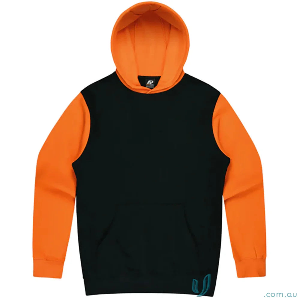 Monash Hoodie black and orange hooded sweatshirt perfect for uniforms and workwear, 7XL