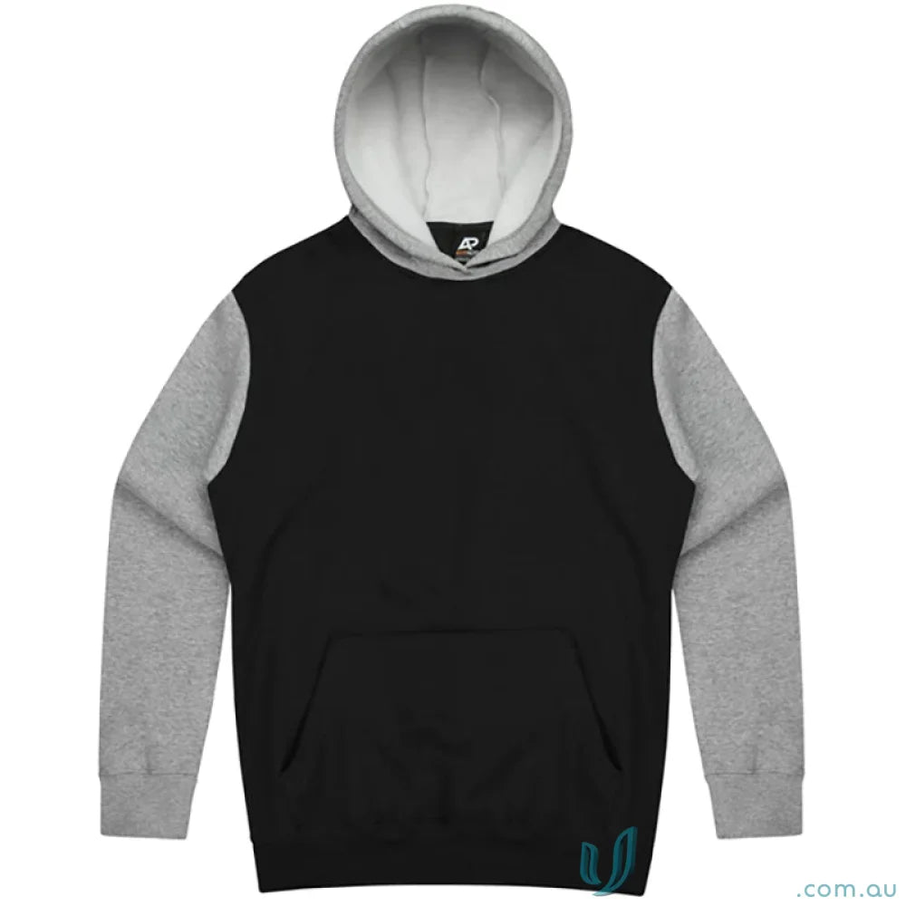 Monash Hoodie black and gray hooded sweatshirt perfect for uniforms and chest measurements