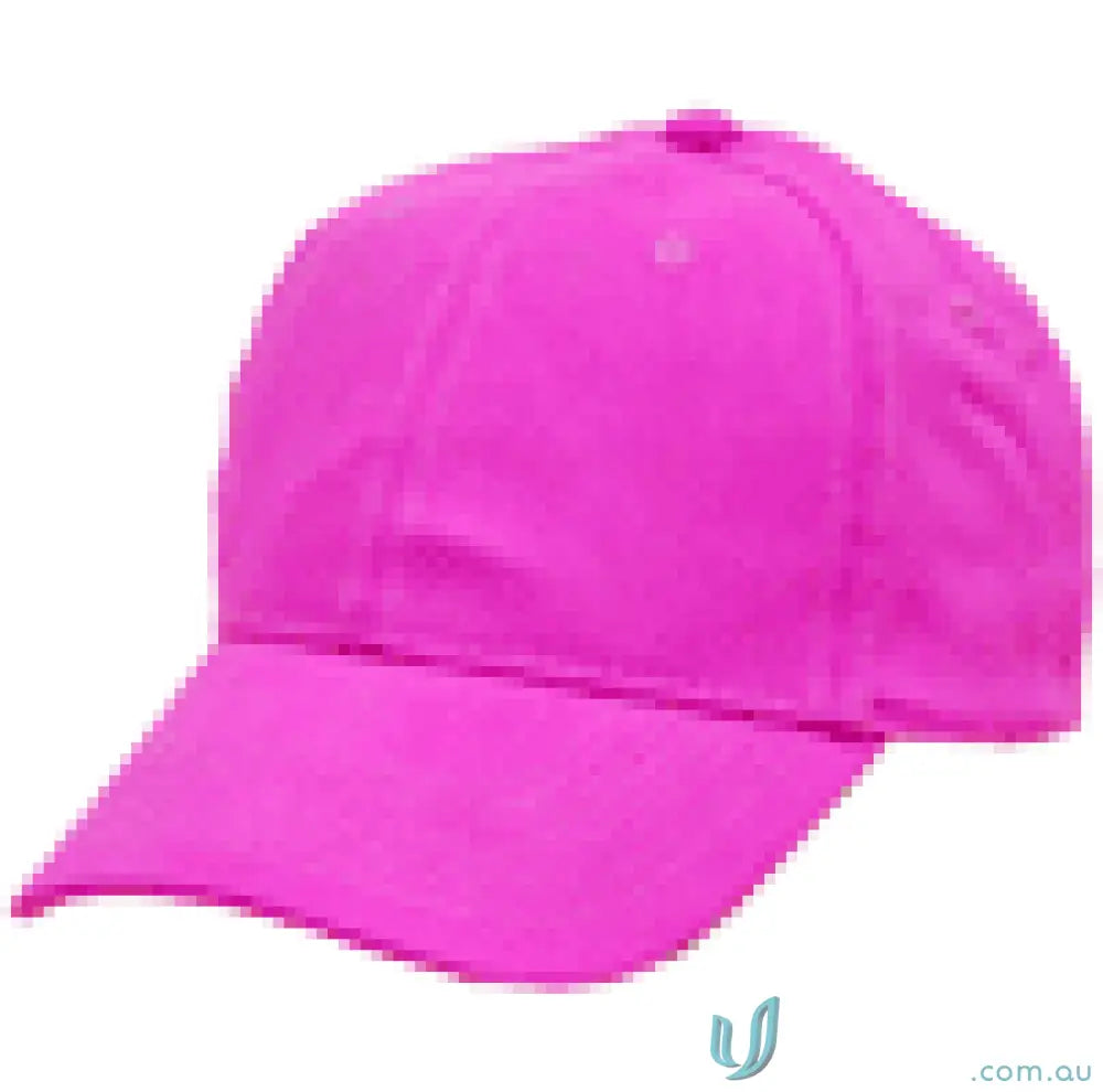 Bright pink brushed cotton cap from MOQ100 Embroidered Caps, price includes embroidery