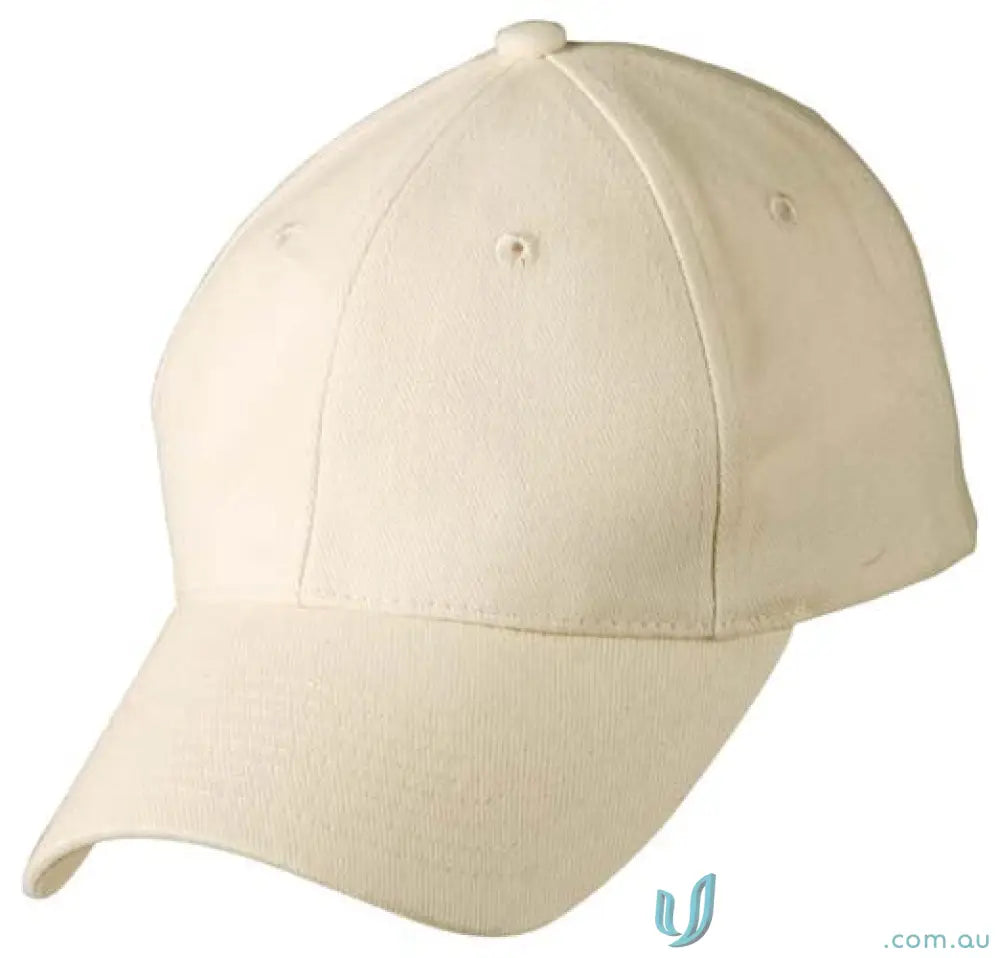 Beige baseball cap made of heavy brushed cotton with embroidery, price includes embroidery