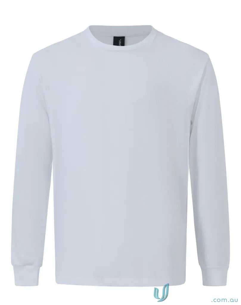 White long-sleeved shirt from Mornington LS Tee made with ultimate cotton face long-sleeve