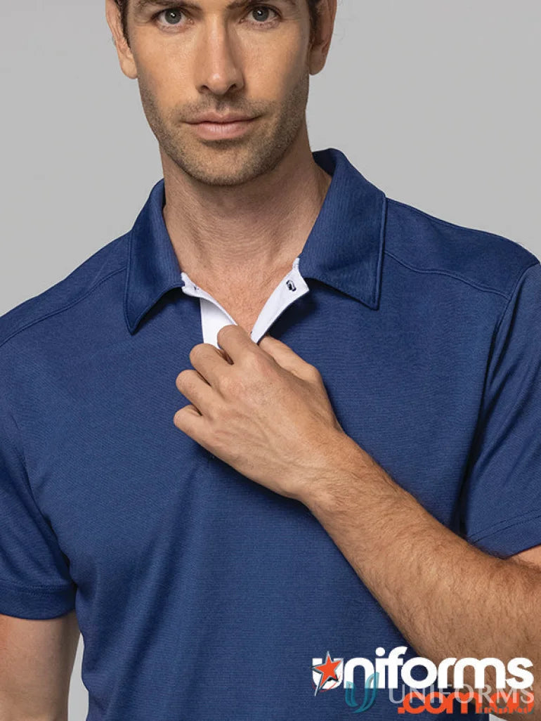 Blue Morris Mens Polo shirt made from comfortable fabric, perfect for uniforms or workwear