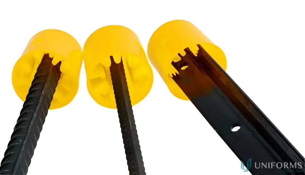 Star picket safety caps for uniforms and workwear to keep your site safe