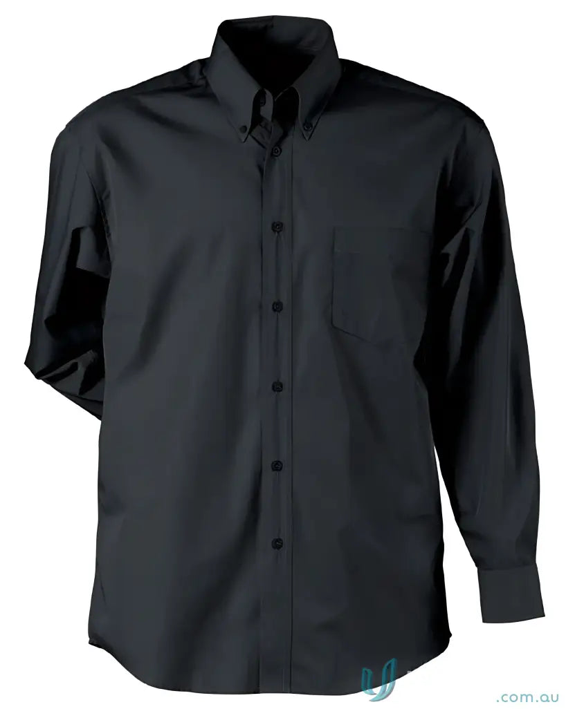 Black Nano LS Shirt long-sleeve button-down for uniforms and workwear fashion
