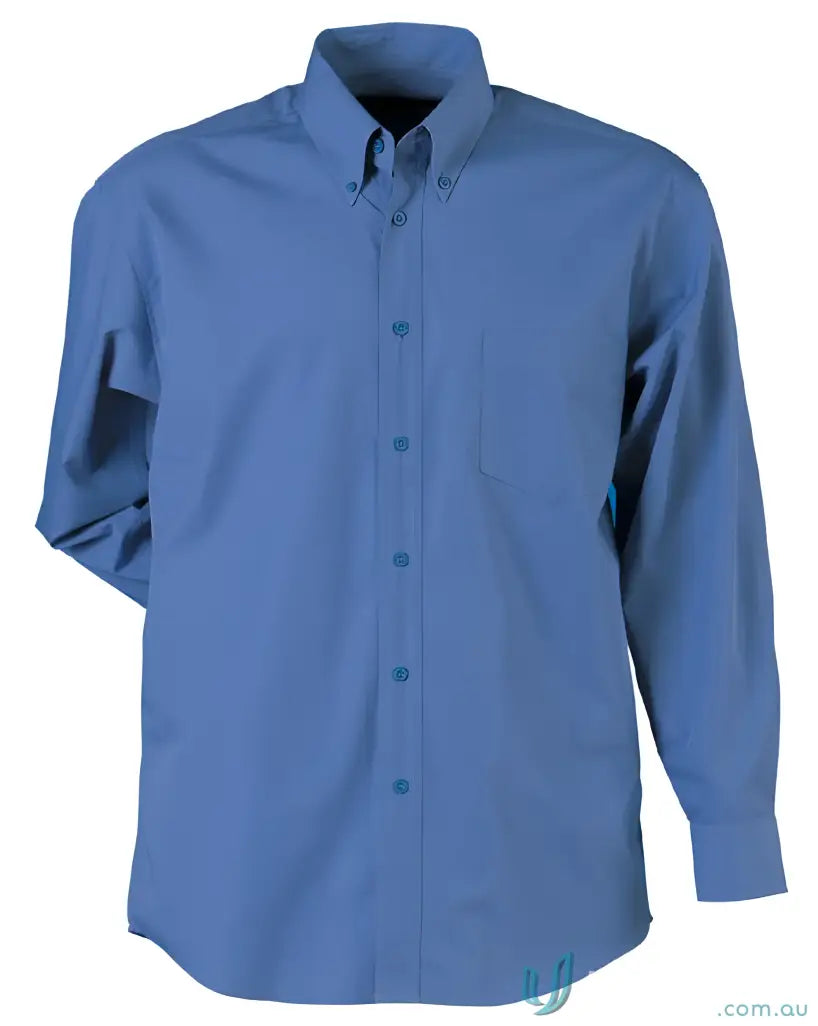 Blue Nano LS Shirt long-sleeved button-down for uniforms and workwear, stylish and comfy