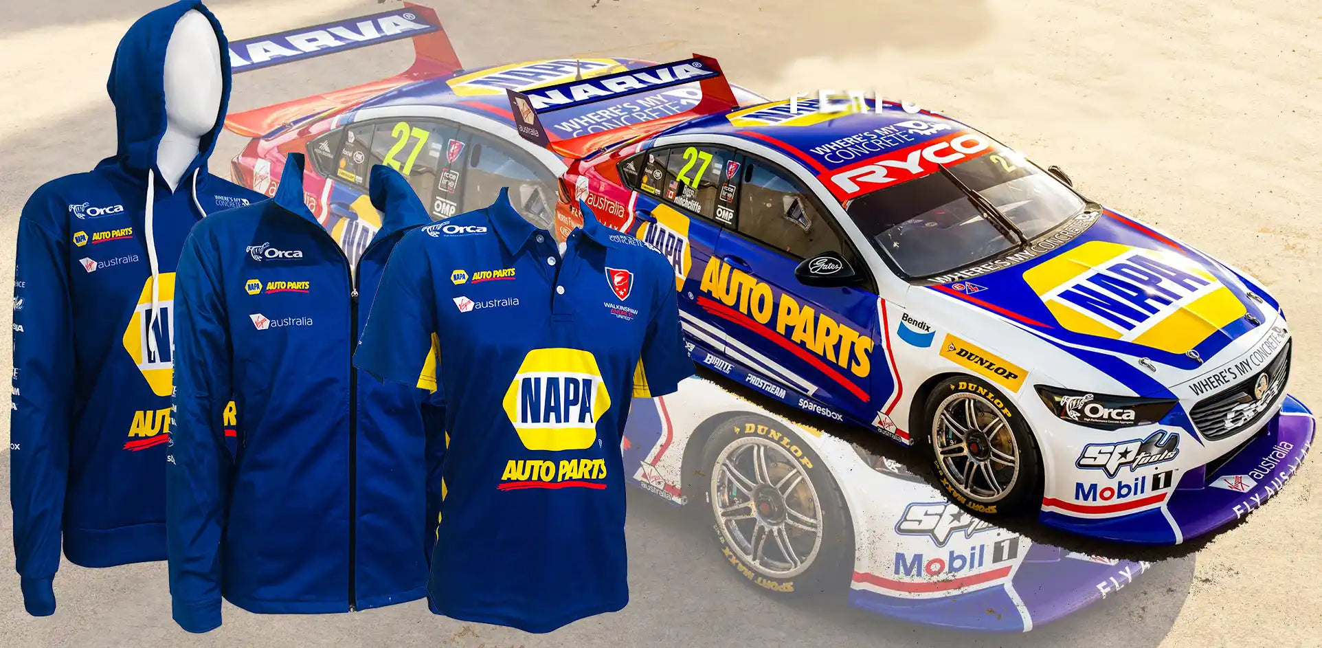 NAPA Auto Parts racing apparel.
