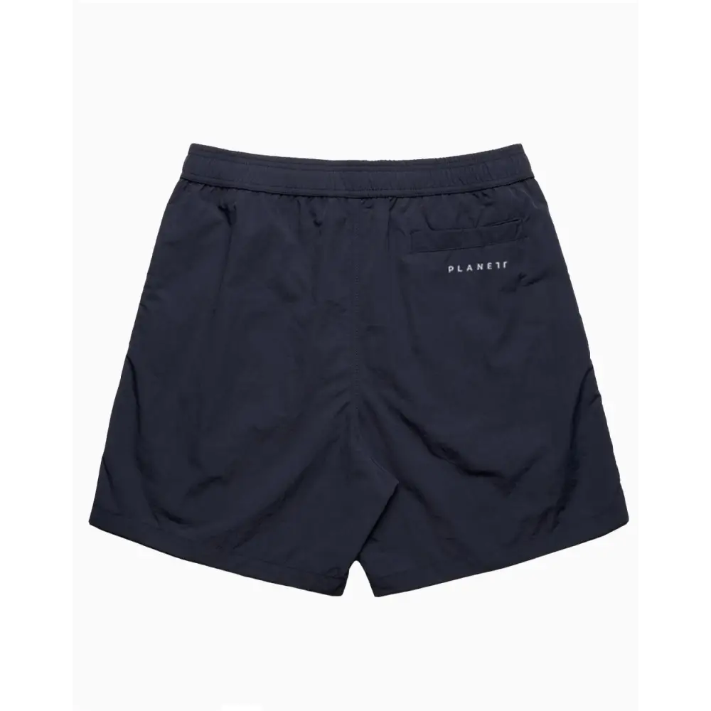 Navy Portsea Swim Shorts with white Plantify logo on back