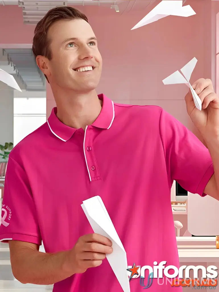 NBCF Pink Polo men’s pink short from BizCare Men’s Pink collection