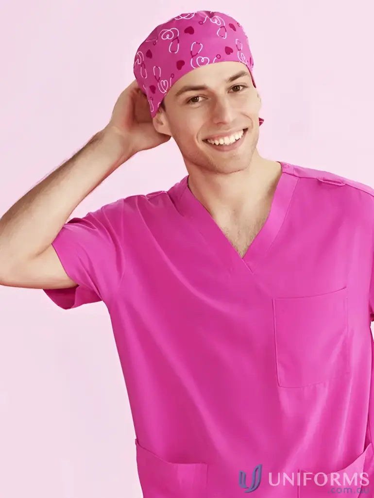 Pink printed scrub cap CSC246U from NBCF Pink Printed and Biz Unisex Pink collection