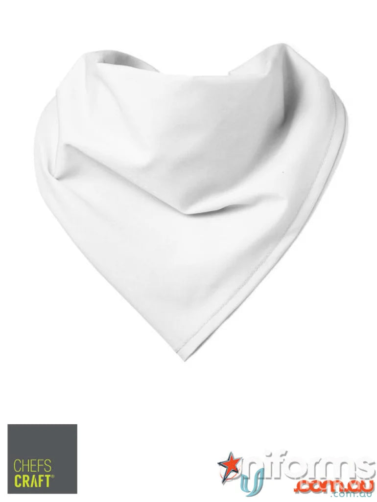 White triangular bandana Neckerchief CC104 for hospitality teams and workcraft neckerchiefs