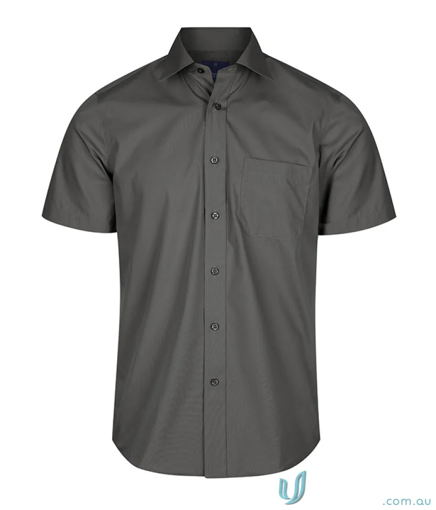 Gray Nicholson Premium Poplin SS Shirt displayed in Nicholson Premium Poplin shirt collection
