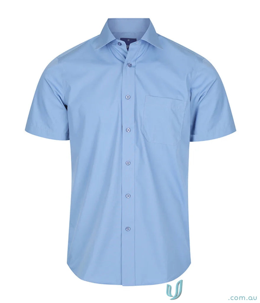 Light blue Nicholson Premium Poplin SS Shirt for a stylish casual look