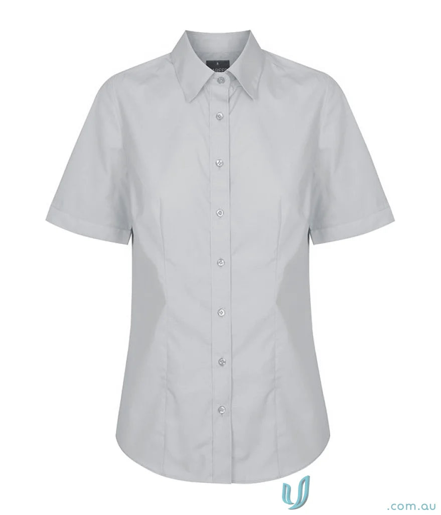 Gray Nicholson Slim Fit Premium Poplin Shirt made with silk protein, easy iron style