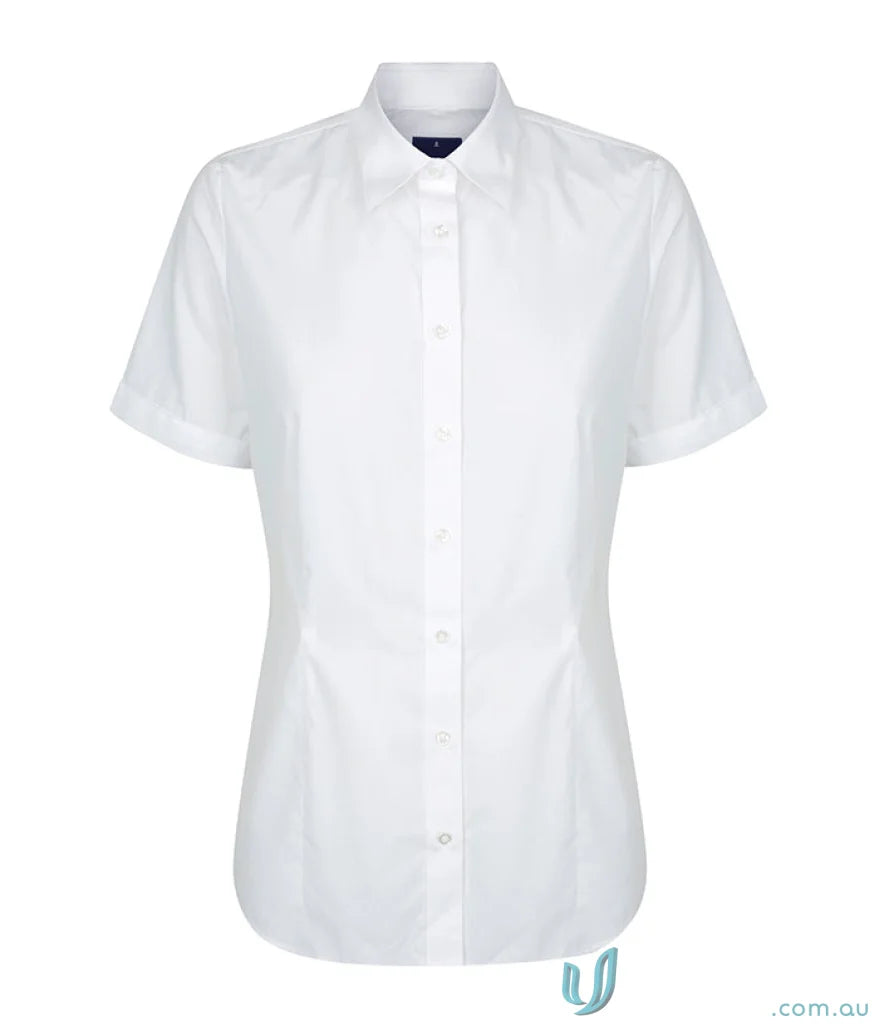 White Nicholson Slim Fit Premium Poplin Shirt with silk protein and easy iron finish