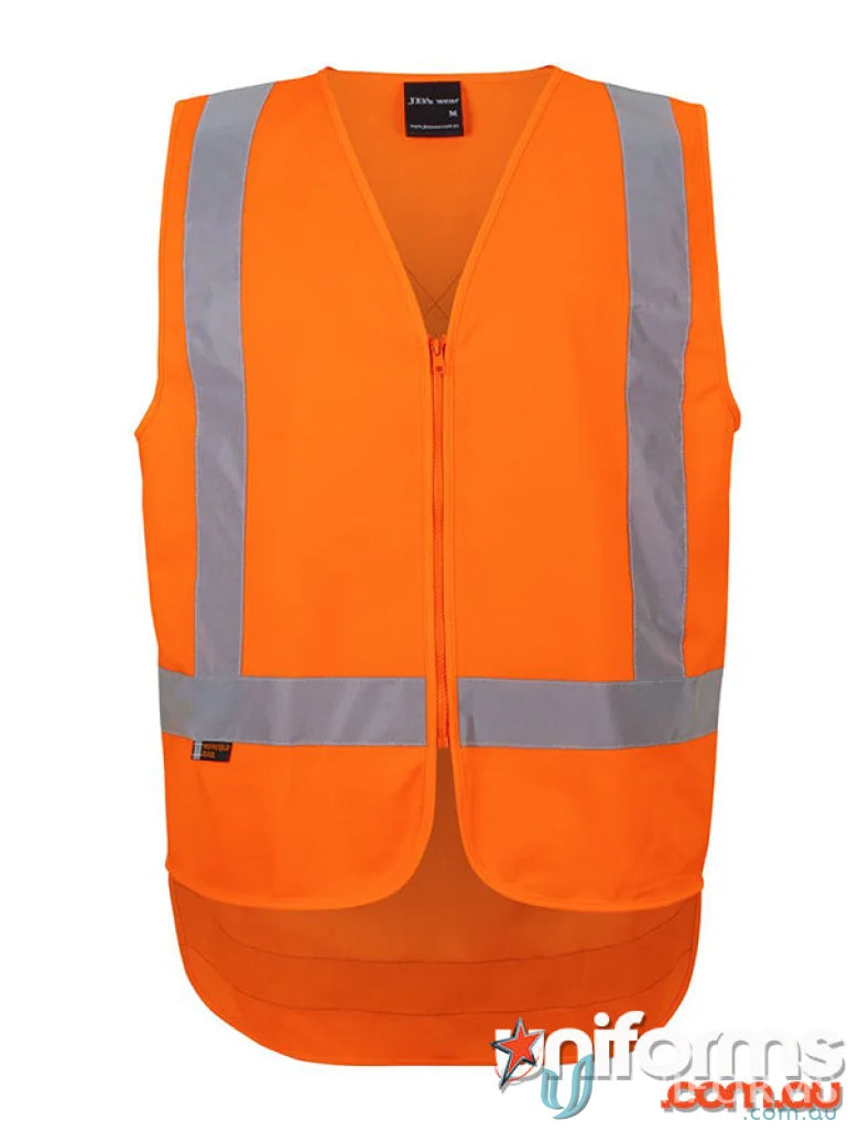 Orange NSW QLD Rail safety vest with extra large fit and reflective tape design