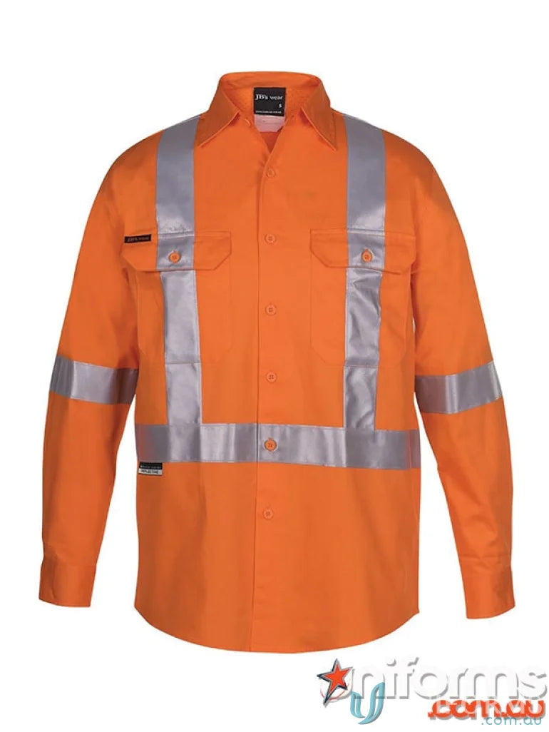 Orange high-visibility work shirt from NSW/QLD Rail X-Back Workwear Uniforms