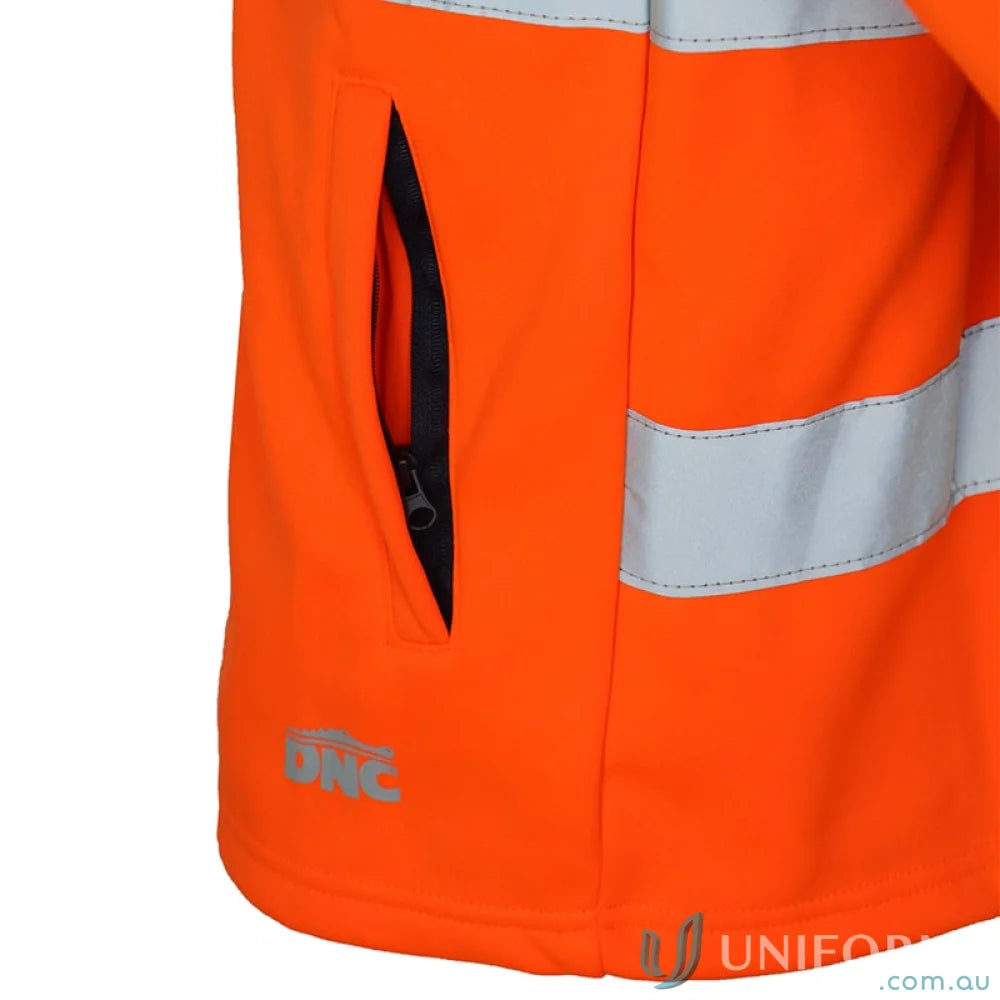 Orange NSW Rail CSR Taped Softshell Jacket with zippered pocket and water repellent finish
