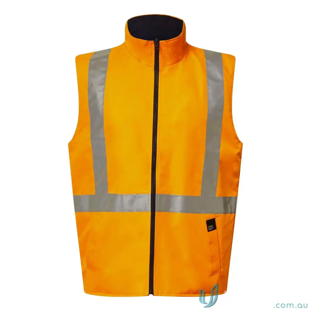 Orange NSW Rail reflective 4-in-1 jacket with safety vest and hand warmer pockets