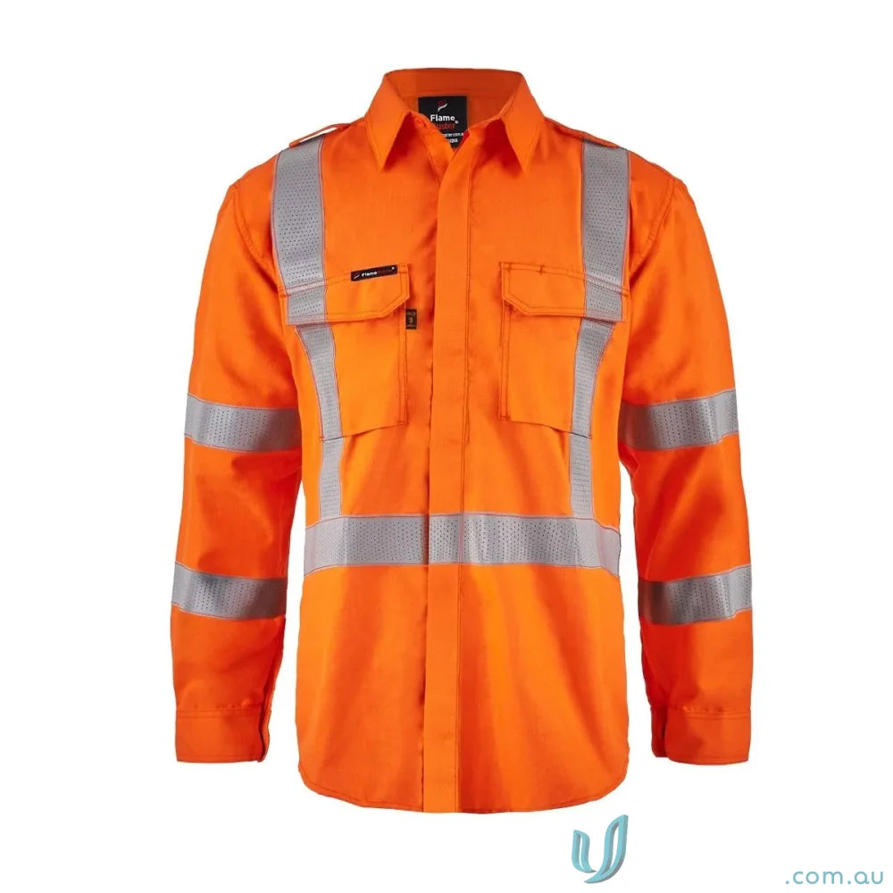 Orange NSW Rail HRC2 HiVis Reflective Shirt for safety and visibility