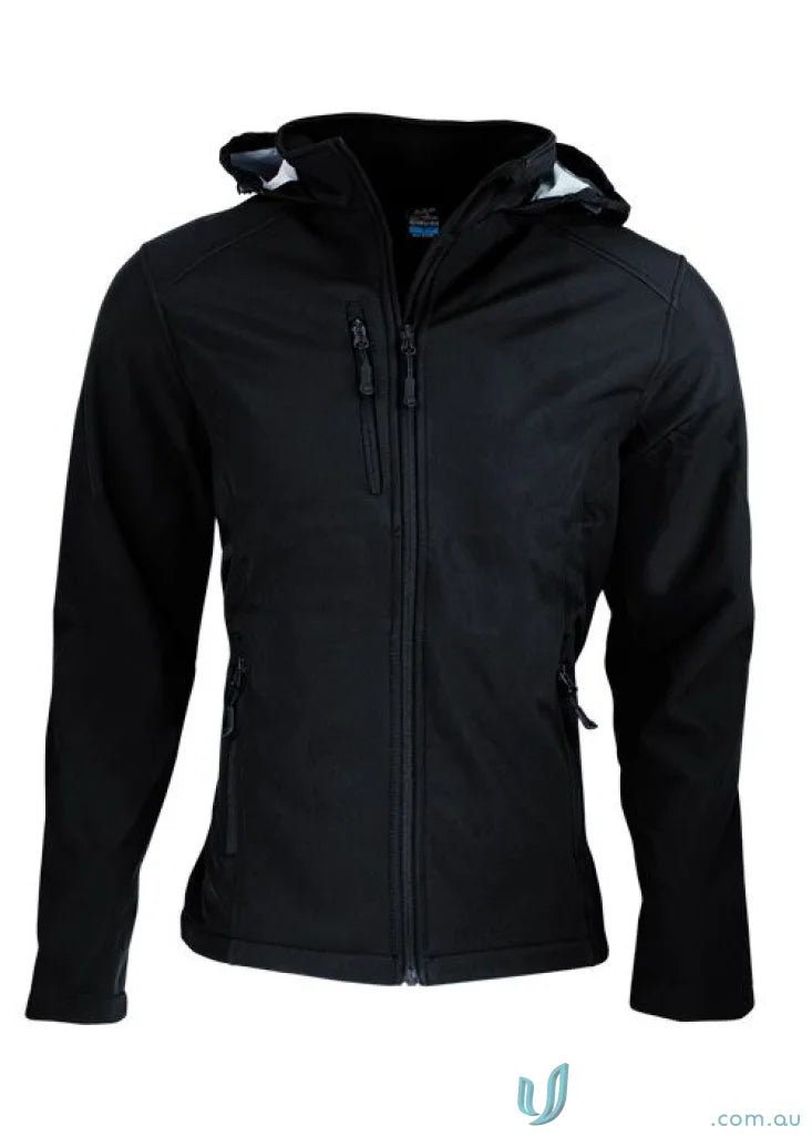 Black hooded Olympus Jacket with zip perfect for workwear and uniforms