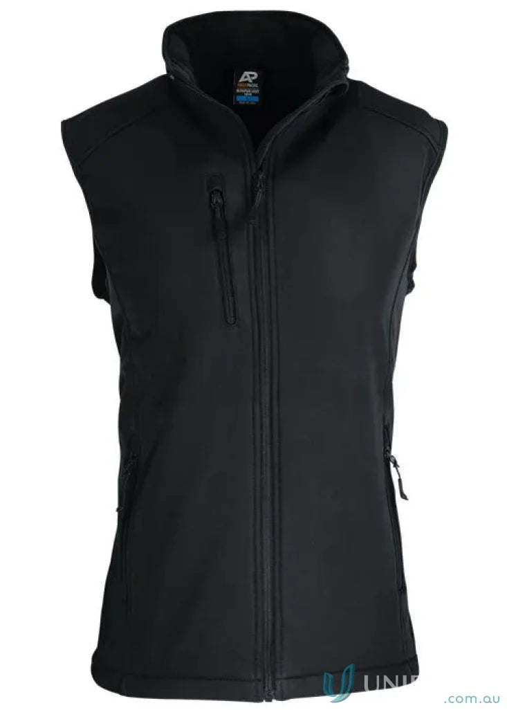 Black Olympus Vest with wind-resistant finish perfect for work and sports uniforms