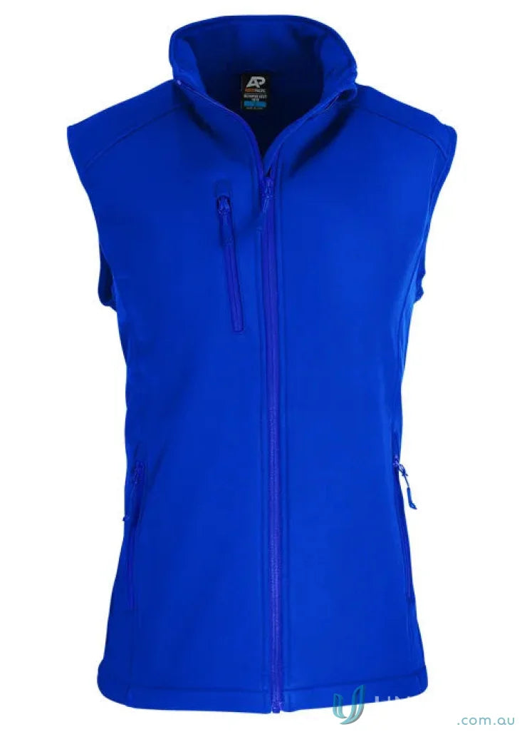 Blue Olympus Vest with wind-resistant finish, perfect for work and sports uniforms