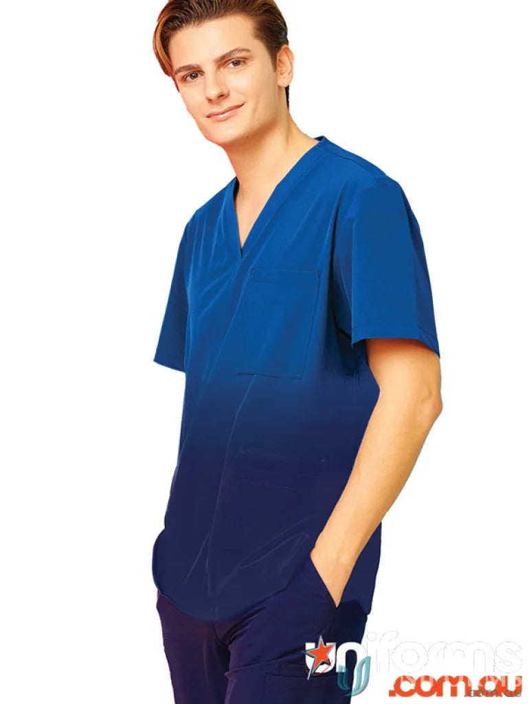 Blue medical scrubs from Twilight Inclusive Ombre City Collection for aged care workers