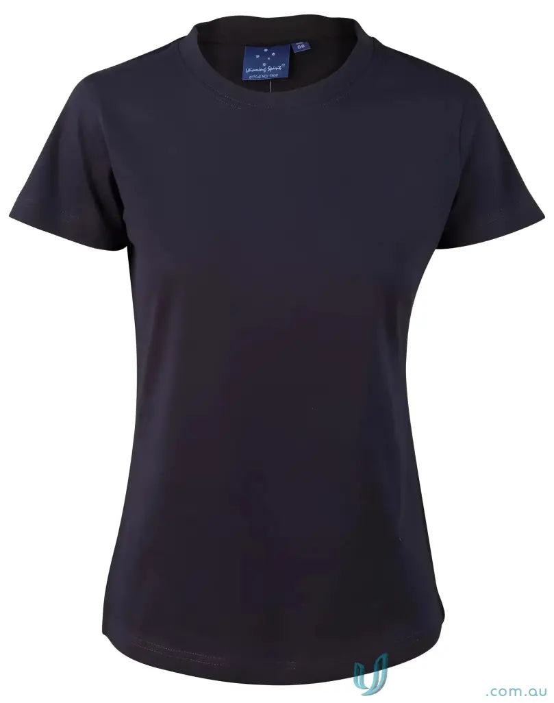 Dark blue combed cotton semi-fit tee from One Colour Print Ladies Workwear collection