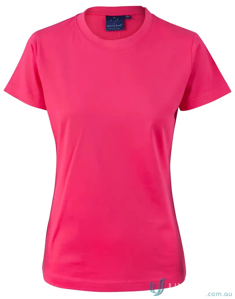 Fuchsia short-sleeved T-shirt made of combed cotton for uniforms and workwear