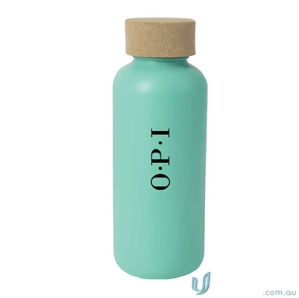 Teal Organic 650ml eco-friendly water bottle with natural cork cap made from sugar cane