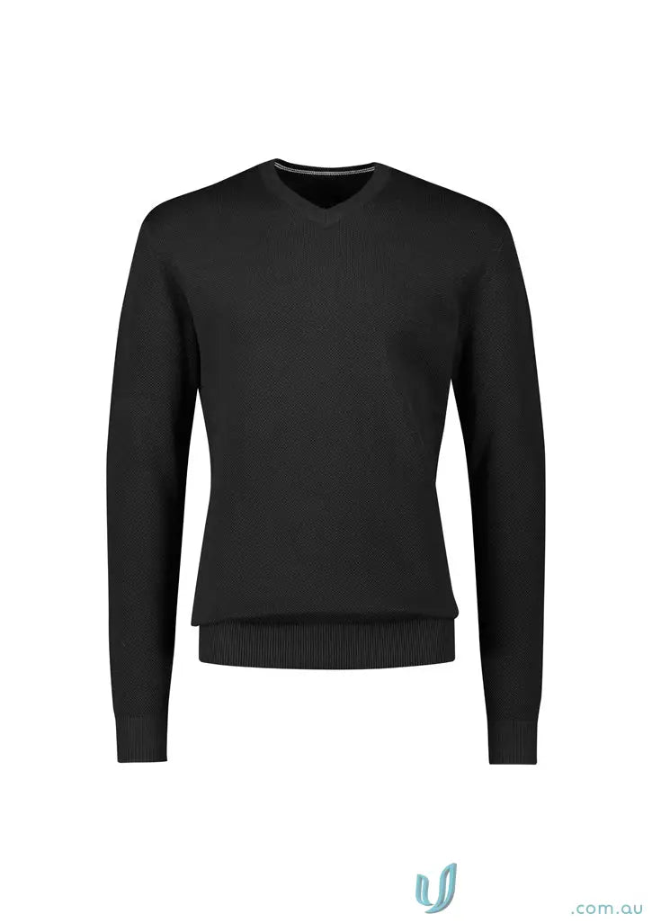 Black V-neck sweater from Osaka Pineapple Knit Jumper collection for men