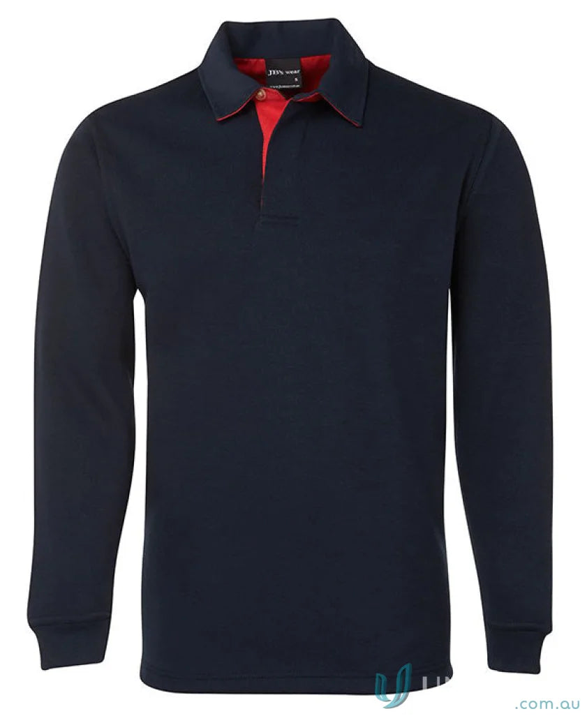 Navy long-sleeved polo shirt from Paddington Two Tone Rugby, combines durability and unleashes performance